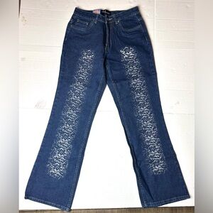 Vintage Wild Secret Womens Juniors Jeans Size 9 High Rise Leg Design‎ Y2K 90s